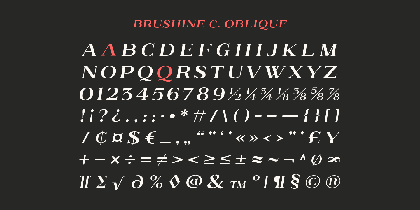 Przykład czcionki Brushine Collection Script